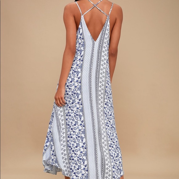 Swift & Shore Blue & White Midi Dress - Picture 2 of 8